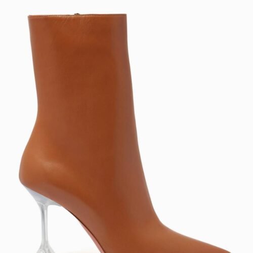 Amina Muaddi - Women's Giorgia Croc Leather Mid-calf Boots