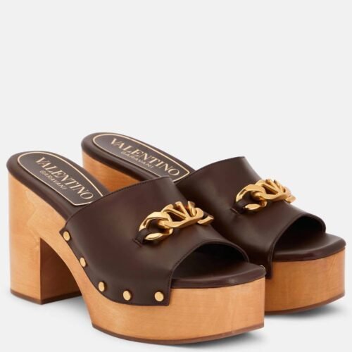 Valentino Garavani - Women's Vlogo Chain Leather Mules