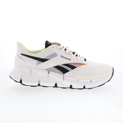 Reebok Zig Dynamica 5 Mens White Canvas Lace Up Athletic Running Shoes