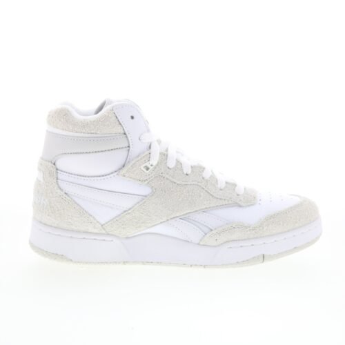 Reebok BB 4000 II Mid Mens White Suede Lace Up Lifestyle Sneakers Shoes