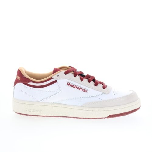 Reebok Club C 85 Mens White Leather Lace Up Lifestyle Sneakers Shoes