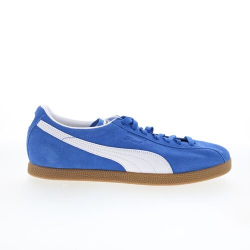 Puma Brasil 40104808 Mens Blue Suede Lace Up Lifestyle Sneakers Shoes
