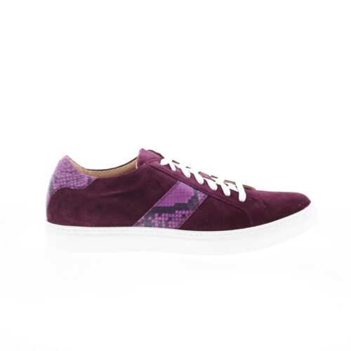 Zelli Italia Olympias Goat Suede Mens Burgundy Lifestyle Sneakers Shoes