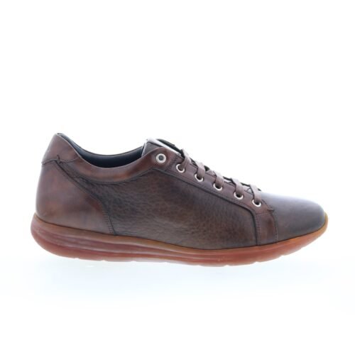 Di Bianco Bitetto Mens Brown Leather Lace Up Lifestyle Sneakers Shoes