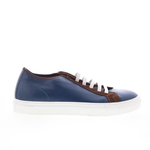 Pastori by Di Bianco Julius Mens Blue Leather Lifestyle Sneakers Shoes