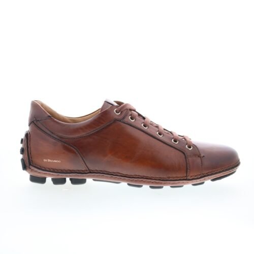 Di Bianco Olimpico Mens Brown Leather Lace Up Lifestyle Sneakers Shoes
