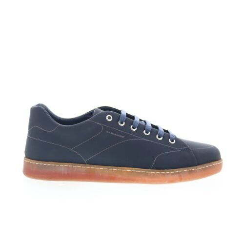 Di Bianco Saraleno Laser Mens Blue Leather Lace Up Lifestyle Sneakers Shoes