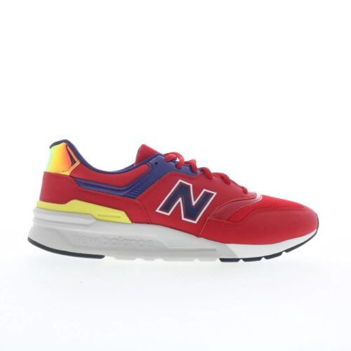 New Balance 997 CM997HUL Mens Red Leather Lace Up Lifestyle Sneakers Shoes