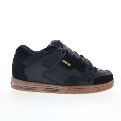 Globe Sabre GBSABR Mens Black Leather Lace Up Skate Inspired Sneakers Shoes