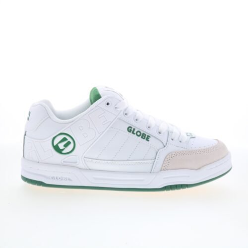 Globe Tilt GBTILT Mens White Leather Lace Up Skate Inspired Sneakers Shoes