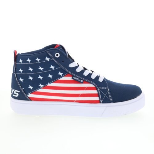 Heelys Racer Mid HE01100410 Mens Blue Canvas Lifestyle Sneakers Shoes
